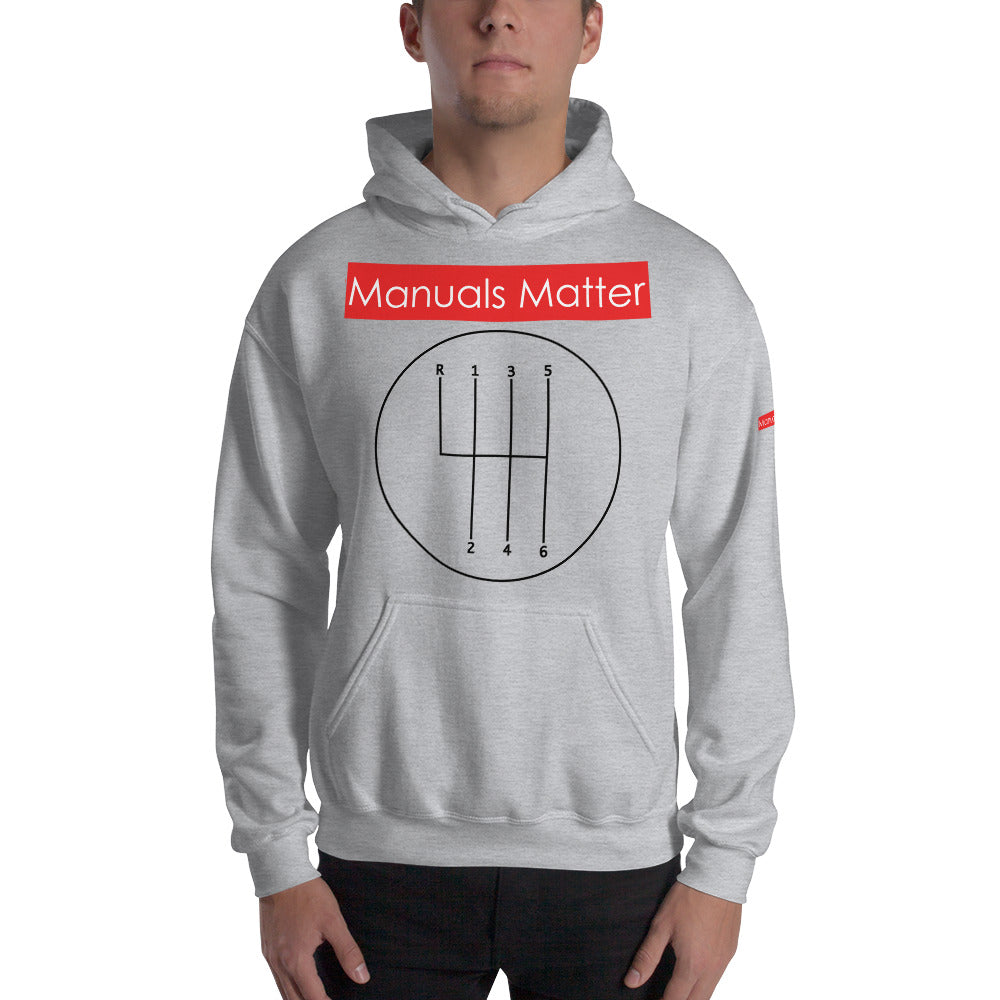 Manuals Matter Classic Hooded Sweatshirt With A 6 Speed Shift Pattern