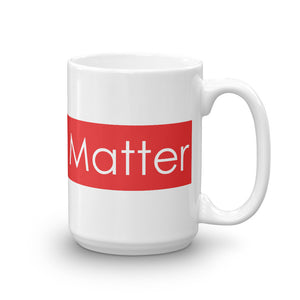 Manuals Matter White Mug With Red Background and White Lettering